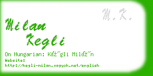 milan kegli business card